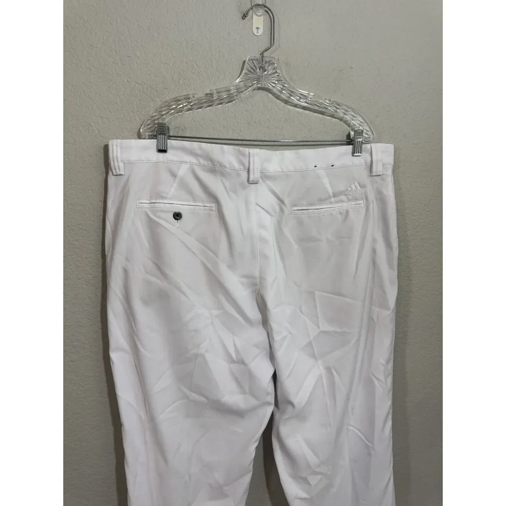 Adidas Pants Mens 40x32 White‎ Golf Performance Stretch Chino Tennis Climalite